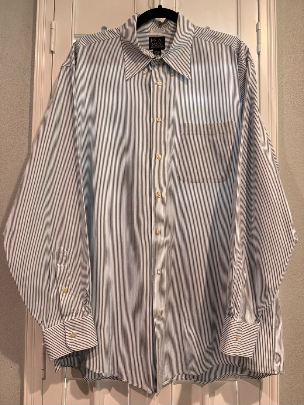 Jos. A. Bank Light Blue and White Striped Dress Shirt
